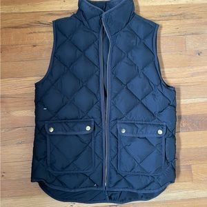 J. Crew Excursion Quilted Down Vest, Black, Small